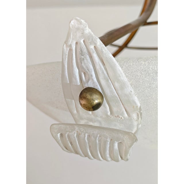 Pendant Lamp in Burnished Metal and Murano Glass, 1980s For Sale - Image 12 of 16