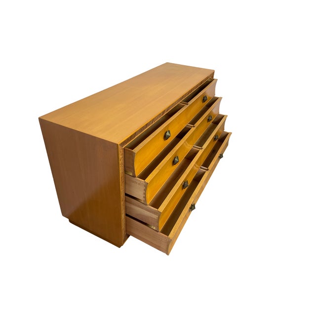 Cinnamon 1940s Brown-Saltman Combed Wood Dresser, Attributed to Paul Frankl For Sale - Image 8 of 17