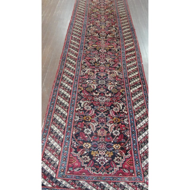 Black Antique Karabagh Runner-3'1" X 17'4" For Sale - Image 8 of 9