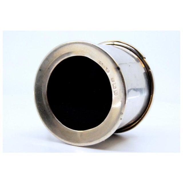 Plain Silver Compote Dish with Blue Glass Core Inside For Sale - Image 3 of 9