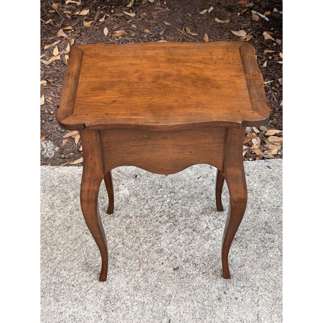 Petite French Louis XV Walnut Side Table For Sale - Image 4 of 7