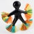 Mid-Century Modern Black Lucite Carved Samba Dancer Figurine Brooch with Colorful Raffia For Sale - Image 3 of 9
