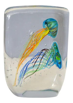 Mid-Century Modern Italian Glass Studio of Murano Handcrafted Fish Aquarium