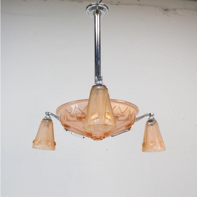 Art Deco Chandelier by Jean Gauthier for EJG, 1930s For Sale - Image 6 of 13