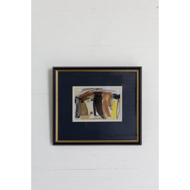 Vintage Mixed Media Collage With Black Mat From England For Sale - Image 4 of 8