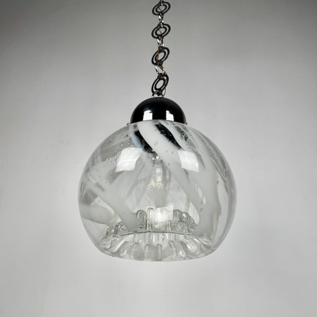 Mid-Century Modern Murano Globe Pendant Lamp attributed to Toni Zuccheri for Mazzega, Italy, 1970s For Sale - Image 11 of 11