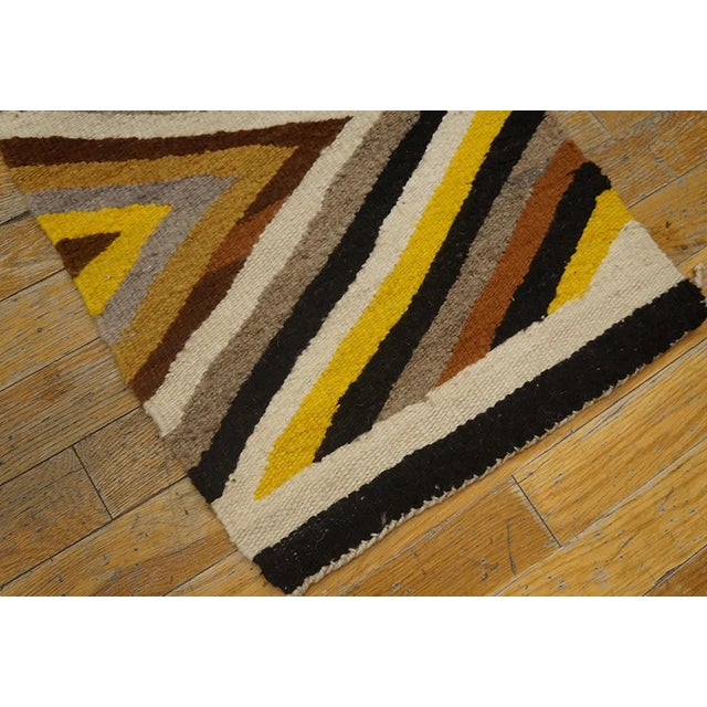 Mid-Century Modern Multicolored Geometric Pattern V1930s Vintage Navajo Style Scatter Size Area Rug For Sale - Image 3 of 10