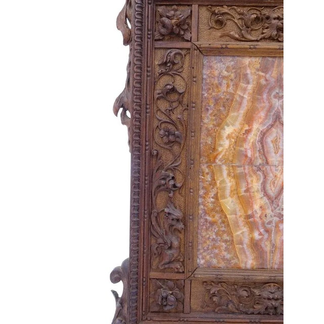 Carved Walnut Frame with Marble Composition, Late 1800s For Sale - Image 4 of 12