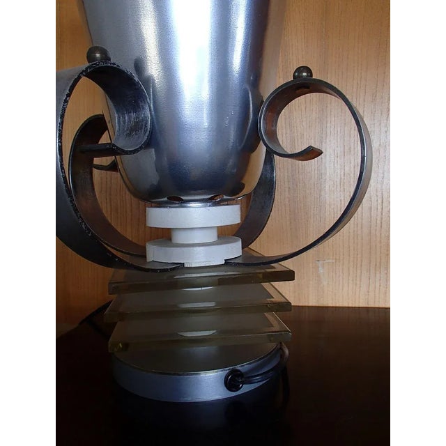 1930s Art Deco Table Lamp with Glass Elements, 1930s For Sale - Image 5 of 8