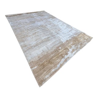 Rh Suvali Silk & Wool Rug – 10' × 14' Wheat Multi | 90% Silk | Hand-Knotted | 84 Persian Knots Per Square Inch For Sale