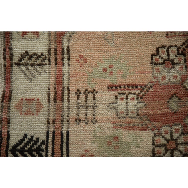 Pink Vintage Distressed Oushak Square Rug - 3'11" x 5'2" For Sale - Image 8 of 11