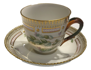 Flora Danica Cup and Saucer from Royal Copenhagen, 2010s, Set of 2