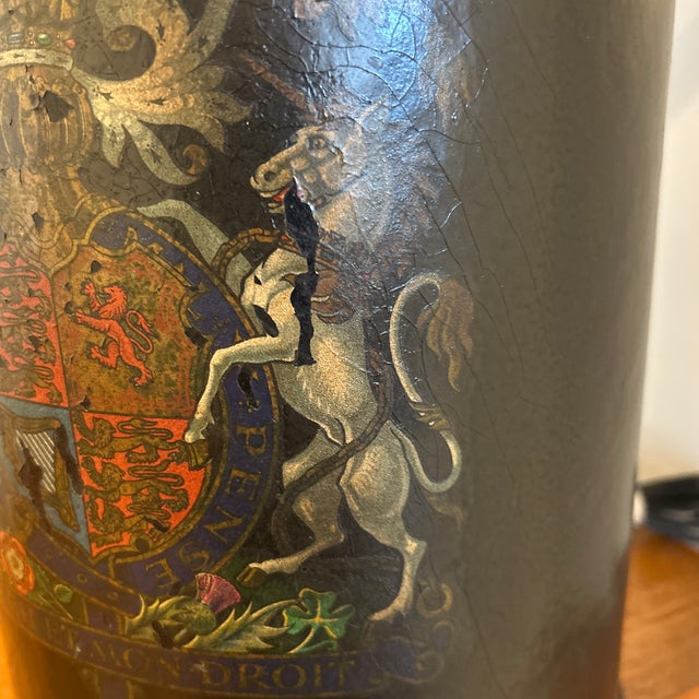 Antique English Tea Tin Lamp For Sale In Philadelphia - Image 6 of 11