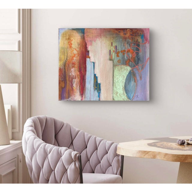 Burnt Orange Original Geometric Abstract Painting. Acrylic on Stretched Canvas. For Sale - Image 8 of 12