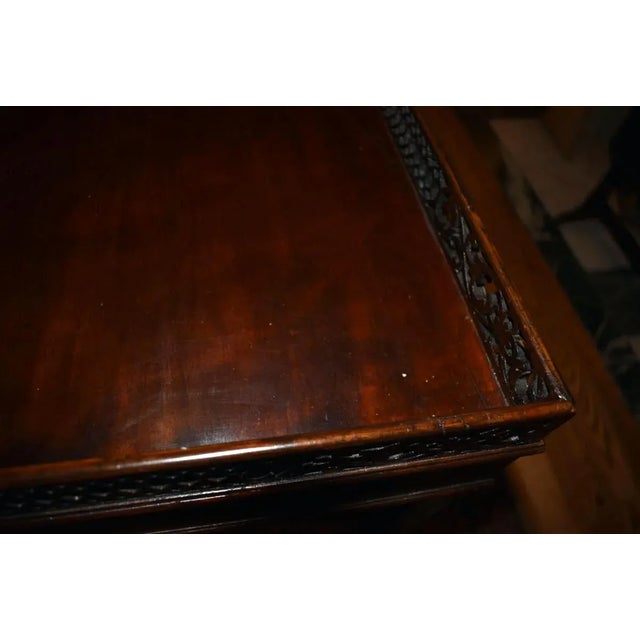 George III mahogany silver table, circa 1775-1790. A most beautiful setting with your hallmarked silver tea service, the...