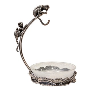 Rare Arthur Court Monkey Banana Holder With Bowl For Sale