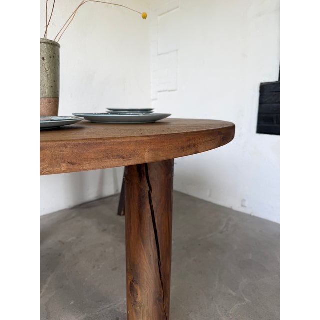 Constructivist Round Table in Walnut, 1950s For Sale - Image 17 of 18