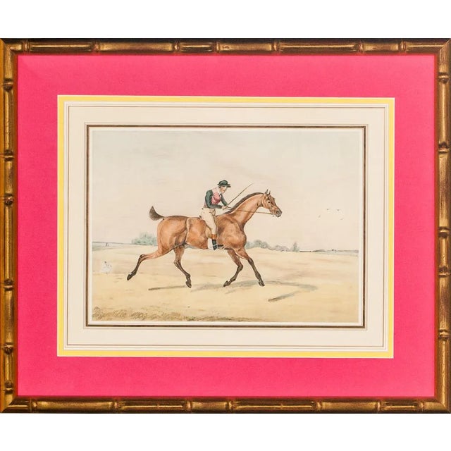 Jockey Up on Racehorse Watercolour For Sale