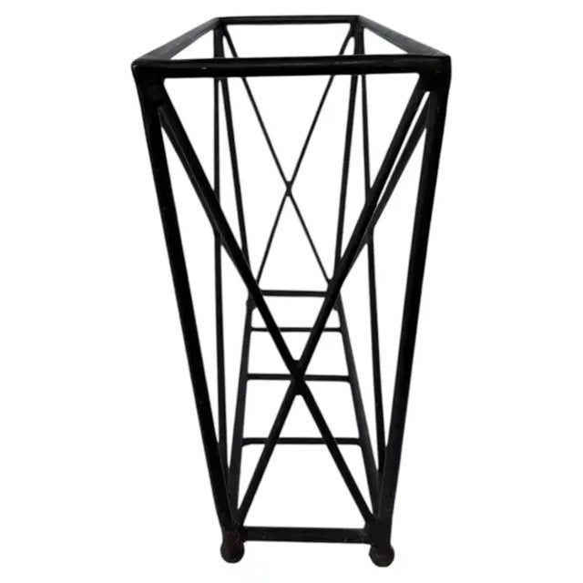 Metal Neoclassical French Directoire Style Black Iron Magazine Holder For Sale - Image 7 of 9