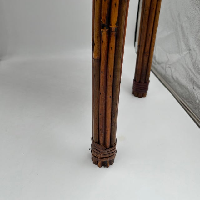 Vintage Pencil Reed Bamboo Side Table For Sale - Image 16 of 18