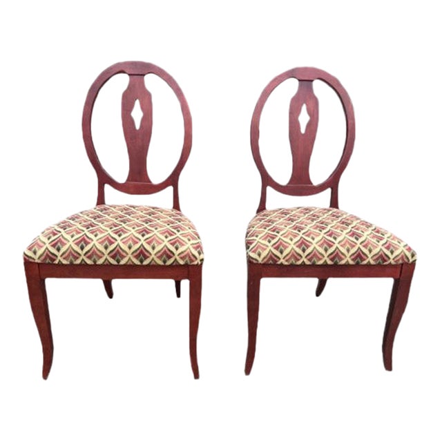 Ethan Allen Oval Back Dining Chairs- a Pair For Sale