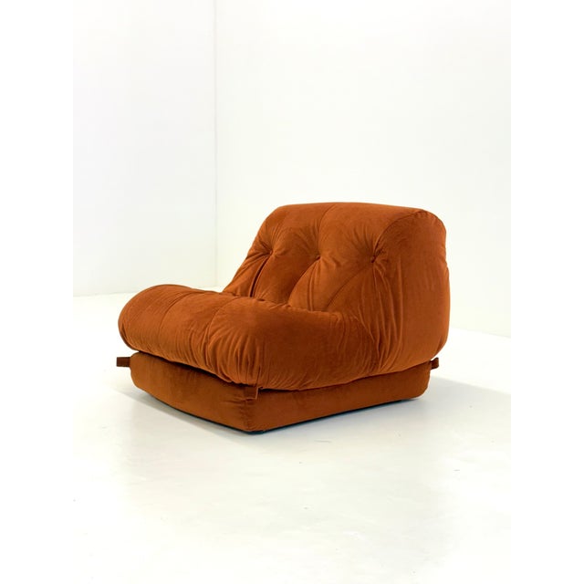 1970s Orange Nuvolone Armchair by Rino Maturi for Mimo Padova, 1970s For Sale - Image 5 of 9