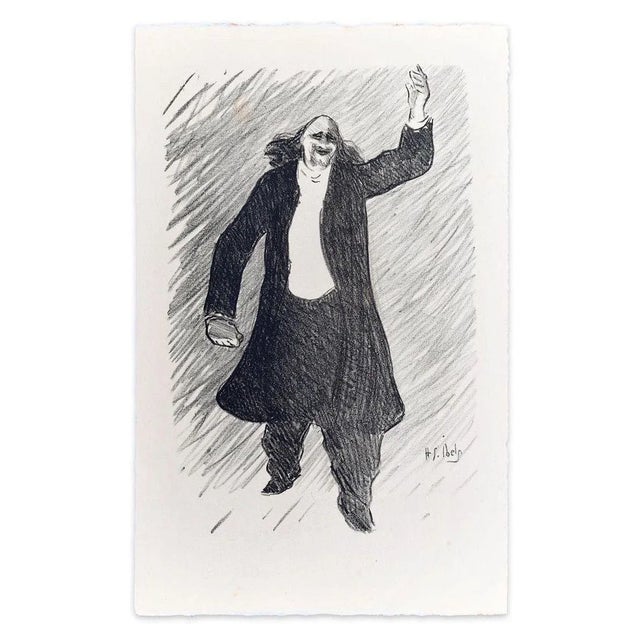 Marcel Legay - From Le Café Concert is an original print, realized in 1893 by Henri-Gabriel Ibels. Black and white...