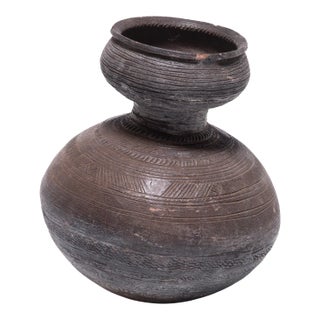 Nupe Terracotta Gourd Water Vessel, C. 1900 For Sale