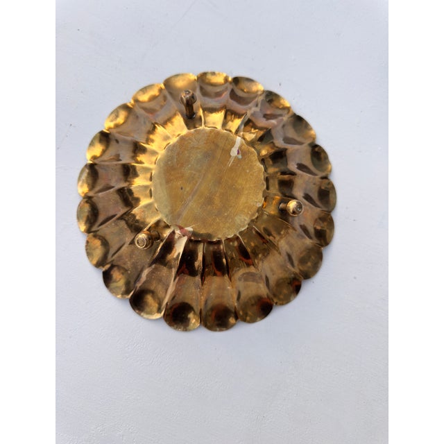 1970s 1970s Brass Daisy Footed Catchall For Sale - Image 5 of 6