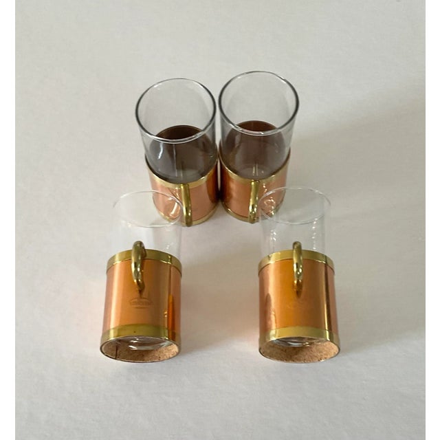 Vintage Beucler Copper & Brass Irish Coffee Cups With Spoons Set- 12 Pieces For Sale - Image 4 of 7