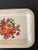 Vintage Victorian Floral Red Roses & Ivory Toleware Tray or Coaster For Sale - Image 9 of 12