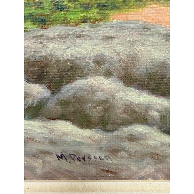 Impressionist Signed M. Persson Framed Lake Landscape Swiss Oil Painting For Sale - Image 3 of 7