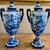 Blue Vintage Pair of Chinoiserie Blue & White Craquelure Porcelain Lidded Amphora Urn Vases For Sale - Image 8 of 12