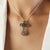 Early 21st Century Vintage Inspired Statement Silver Cross Brooch Pendant With Emerald & Diamond For Sale - Image 5 of 14