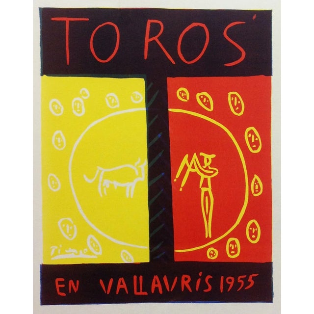 Title: Toros en Vallaris 1955 Artist: Pablo Picasso Country: Spain Medium: Lithograph – 74 Paper size: 12.50 X 9.50 inch...