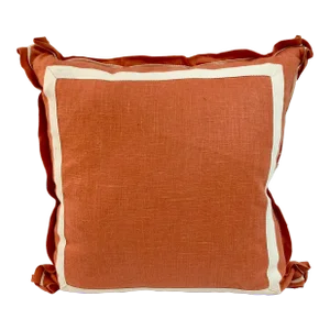 Coral Linene Geometric Toss Pillow