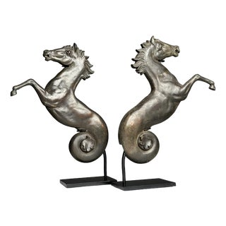 Bronze Seahorses on Stands, 1960, Set of 2 For Sale