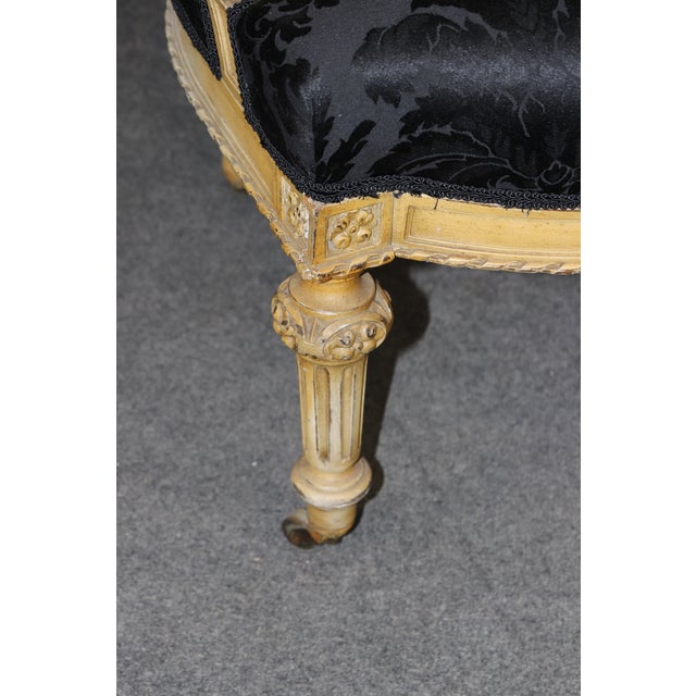 Wood Pair Napoleonic Painted and Carved Armchairs For Sale - Image 7 of 8