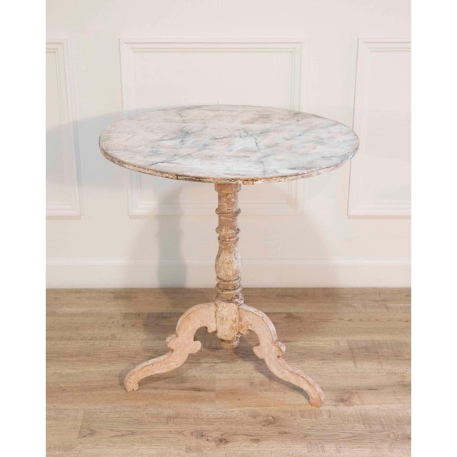 Gustavian (Swedish) 19th Century Swedish Gustavian Round Tilt-Top Table in Painted Finish, Circa 185 For Sale - Image 3 of 8