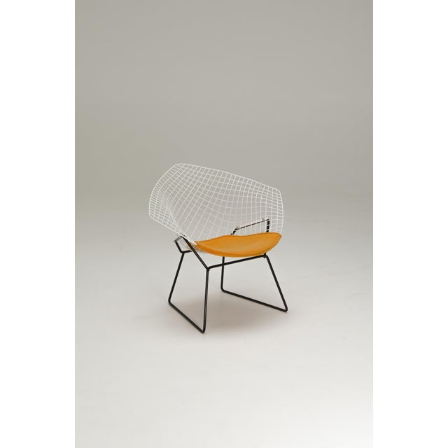 Diamond Chair with Yellow Seatpad by Harry Bertoia for Knoll Inc. / Knoll International, 1950s For Sale - Image 9 of 13