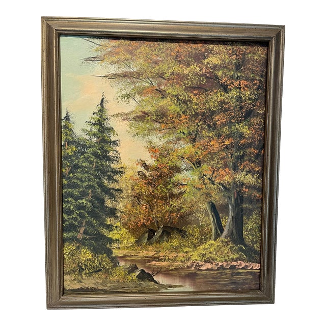 Spalding Acrylic on Canvas Painting of Hunter Mountain Trees in the Fall For Sale