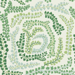 Harlequin Fayola Wallpaper in Clover/Chalk For Sale
