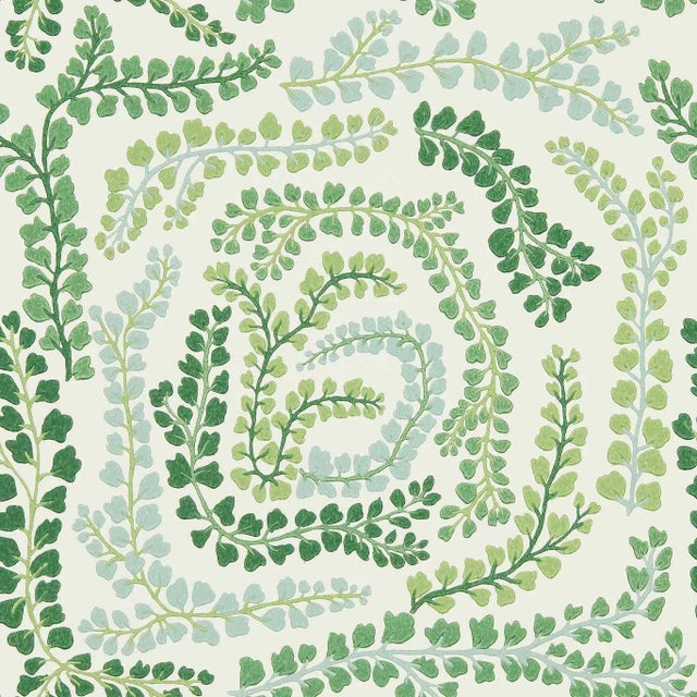 Harlequin Fayola Wallpaper in Clover/Chalk For Sale
