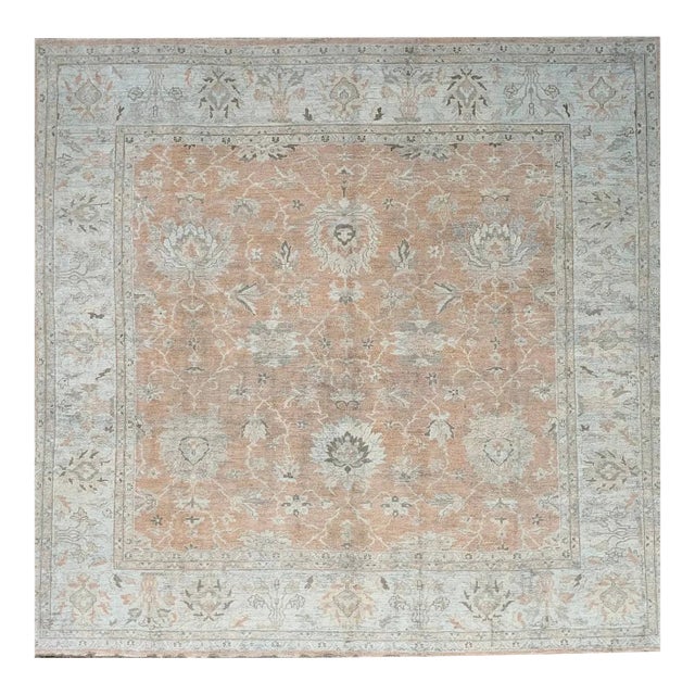 1990s Old Indian Agra Area Rug 10x10 For Sale