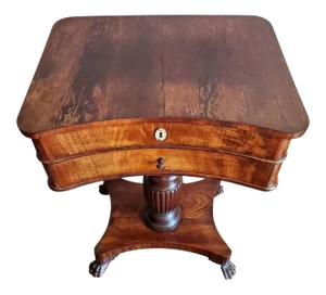 Early 19th Century American Classical Mahogany Sewing Stand Work Table