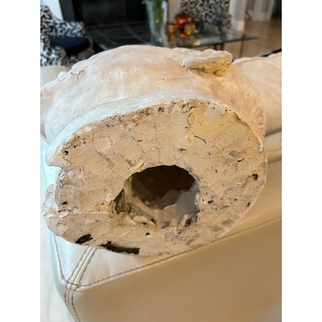 1960s Large Plaster Bust of a Man in Contemplation For Sale - Image 11 of 12