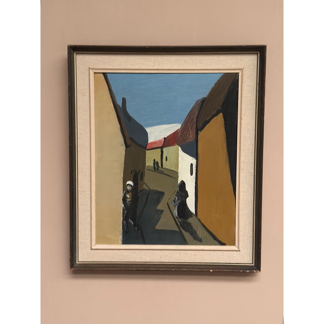 Mid-Century Modern Swedish Artist, Alley, 1950s, Oil on Canvas, Framed For Sale - Image 3 of 16