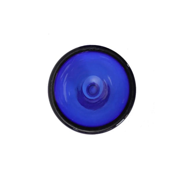 Mid-Century Modern Handcrafted Blue Glass Vase by Otto Brauer for Holmegaard, 1960s For Sale - Image 3 of 6