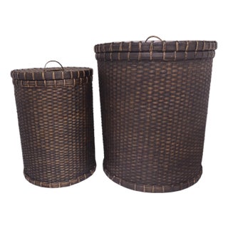 Woven Bamboo Rattan Nesting Baskets For Sale
