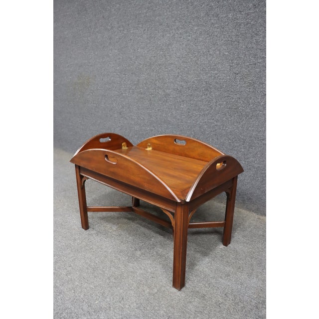 Henkel Harris Henkel Harris Genuine Mahogany Butler’s Tray Coffee Table For Sale - Image 4 of 16